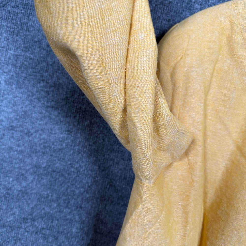 Coldwater Creek Size W20 Shirt Shacket Mustard Yellow Linen Rayon Zip Pocket - Picture 5 of 9